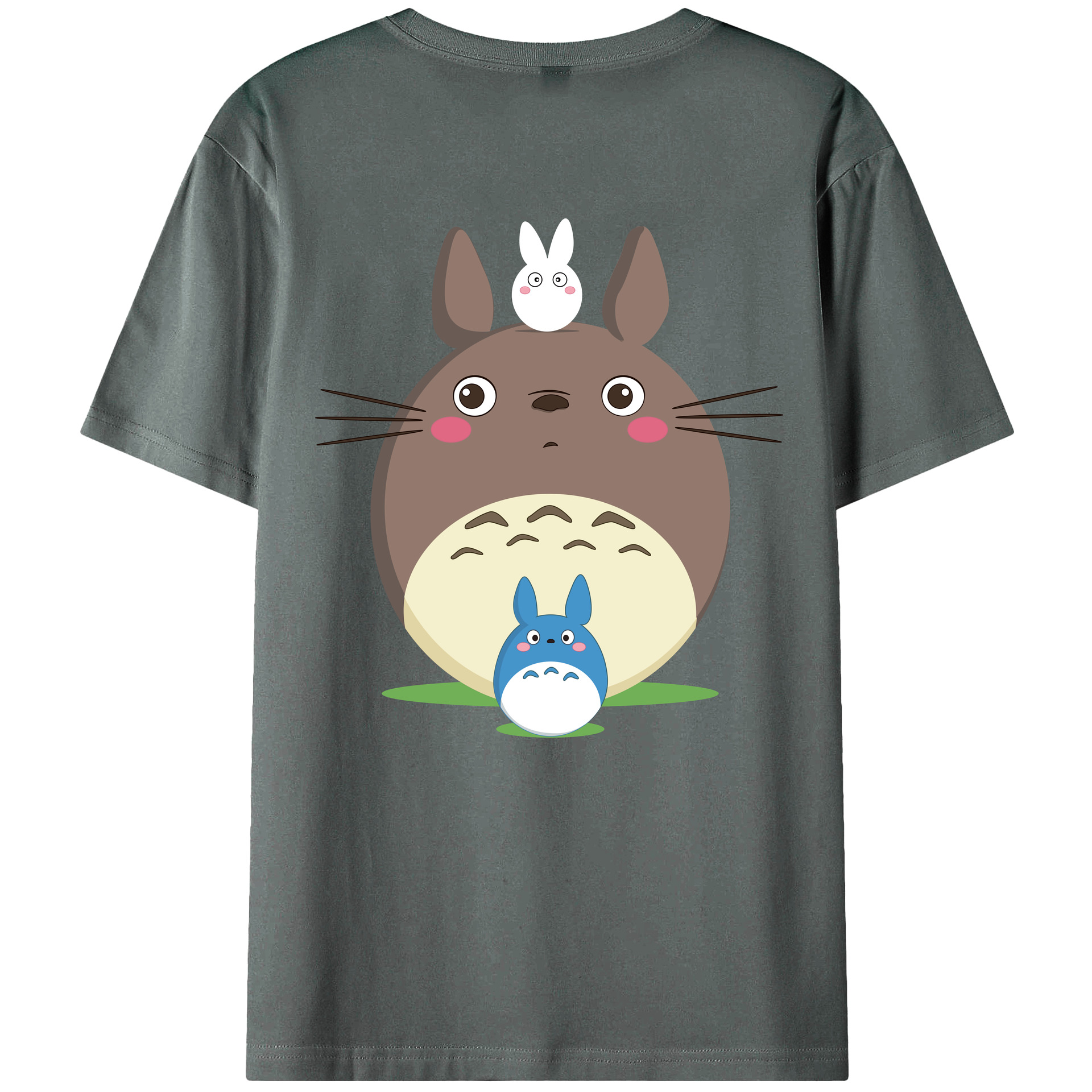 （画像用） となりのトトロ 草壁メイ 草壁サツキ My Neighbor Totoro Satsuki Kusakabe Mei Kusakabe 綿100％ メンズ半袖Tシャツ（バックプリント） 通気性